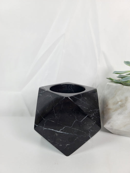 Black Marble Planter • Mexico