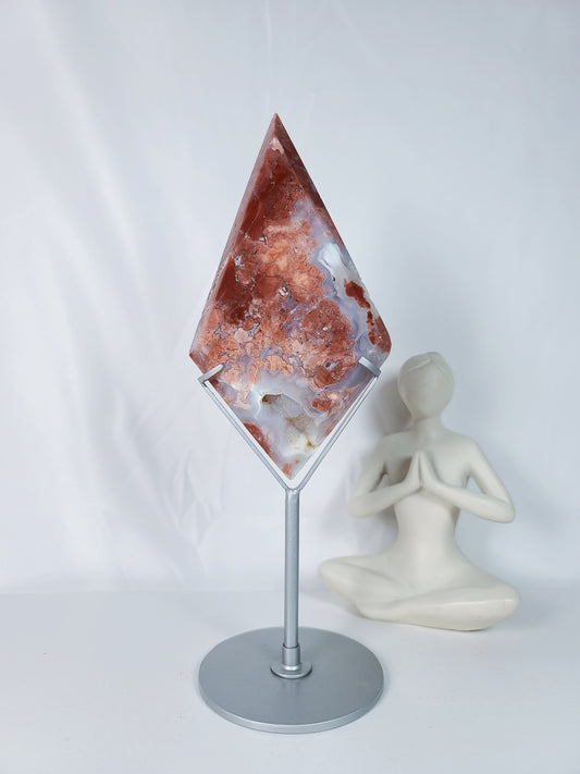 Cotton Candy Agate Diamond On Stand